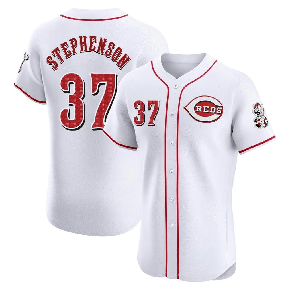 C.Reds #37 Tyler Stephenson Player White Limited Elite Home Fdoa Stitched Jerseys