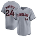 C.Guardians #24 Triston McKenzie Player Gray Road Limited Home Fdoa Stitched Jerseys