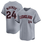 C.Guardians #24 Triston McKenzie Player Gray Road Limited Home Fdoa Stitched Jerseys