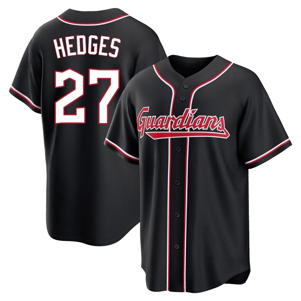 C.Guardians #27 Austin Hedges Player Black Fashion Out Home Game Fdoa Stitched Jerseys
