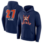 H.Astros #27 Jose Altuve Player Navy Pullover Hoodie Fdoa Stitched Jerseys