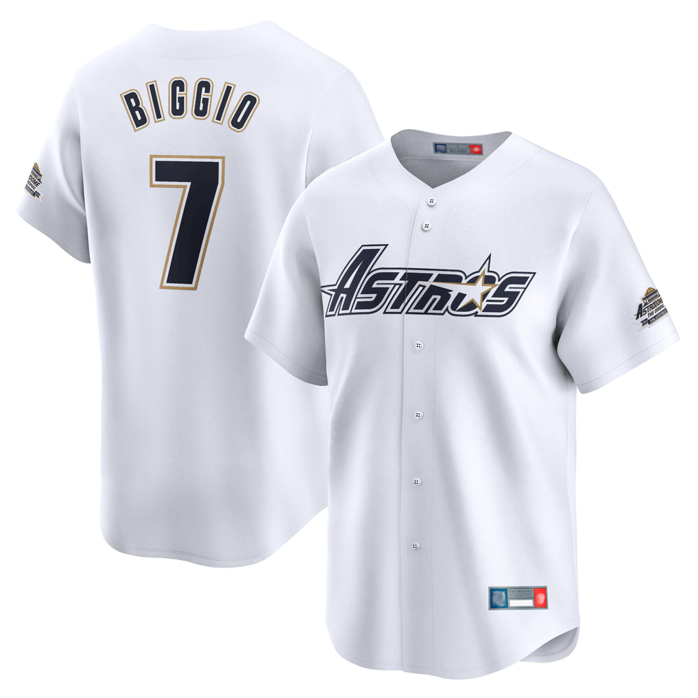 H.Astros #7 Craig Biggio Player White Throwback Cooperstown Collection Limited Fdoa Stitched Jerseys