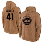 NY.Mets #41 Tom Seaver Player Brown Club Pullover Hoodie Game Fdoa Stitched Jerseys