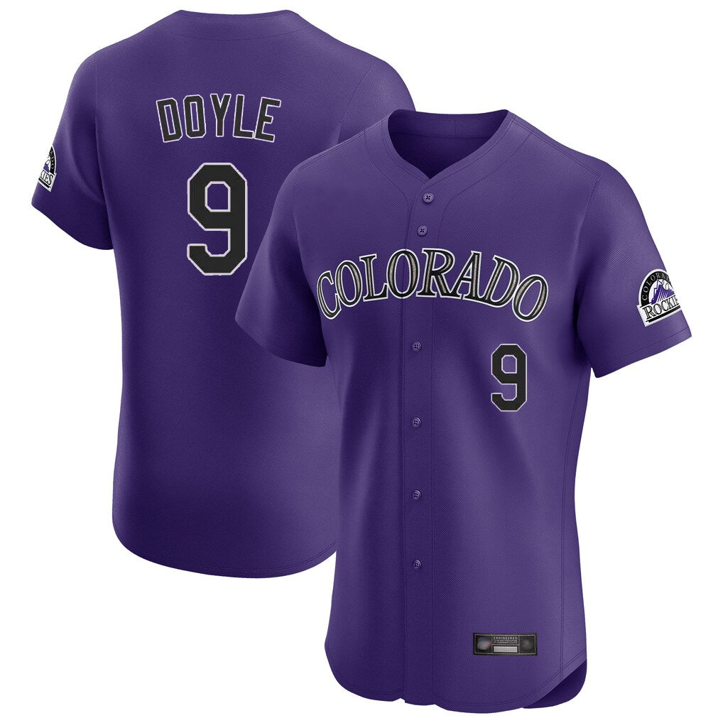 C.Rockies #9 Brenton Doyle Player Purple Limited Elite Home Fdoa Stitched Jerseys