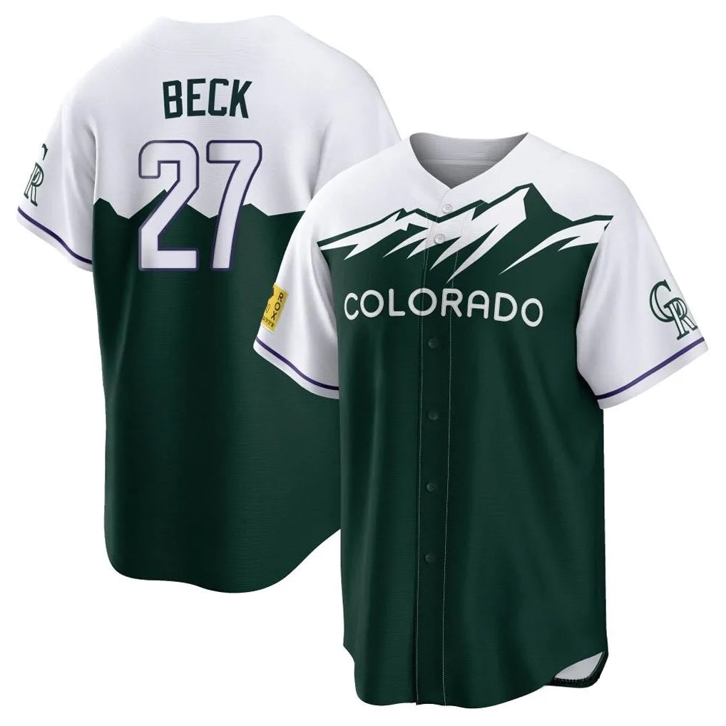 C.Rockies #27 Jordan Beck Player Green City Connect Home Game Fdoa Stitched Jerseys