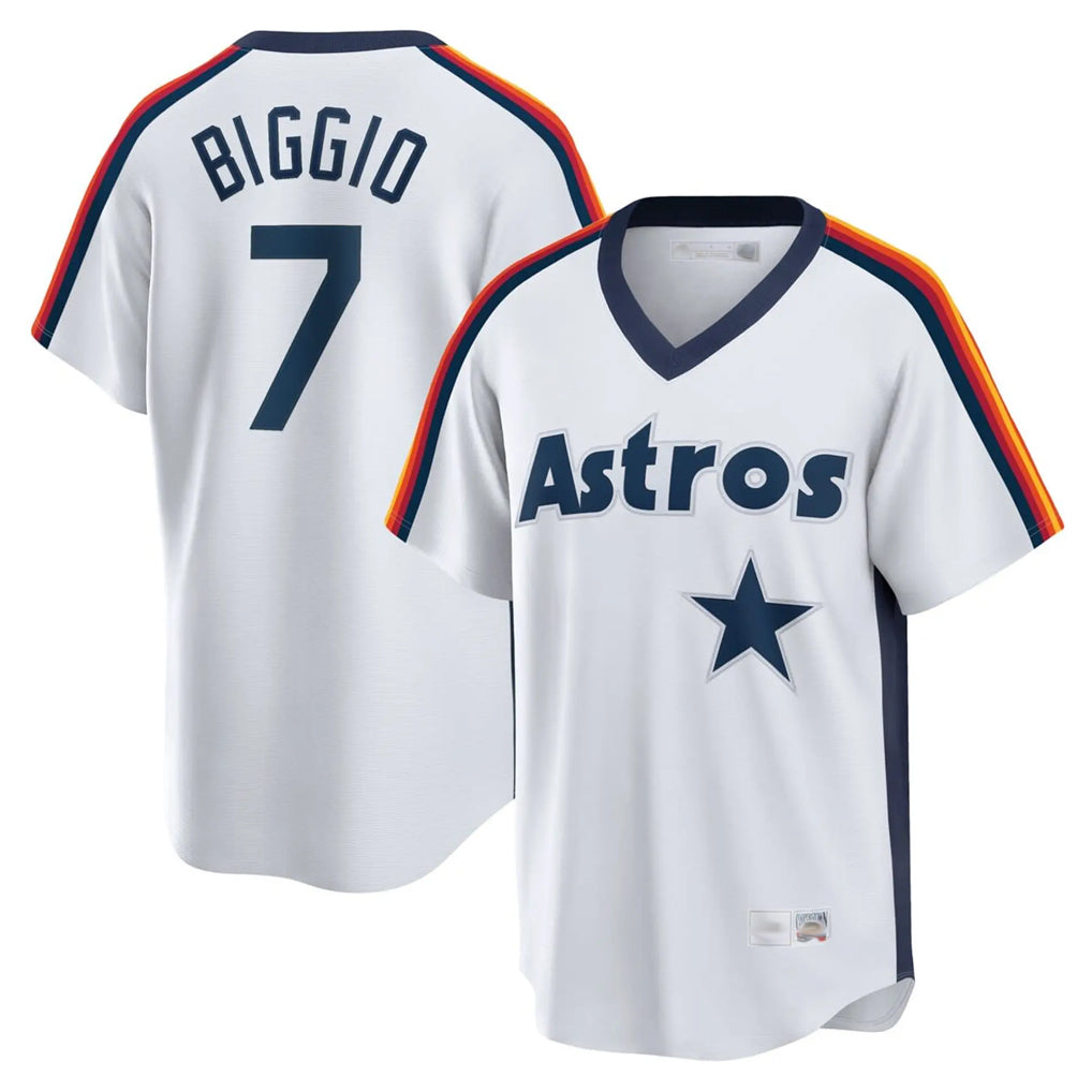 H.Astros #7 Craig Biggio Player White Cooperstown Collection T-shirt Fdoa Stitched Jerseys