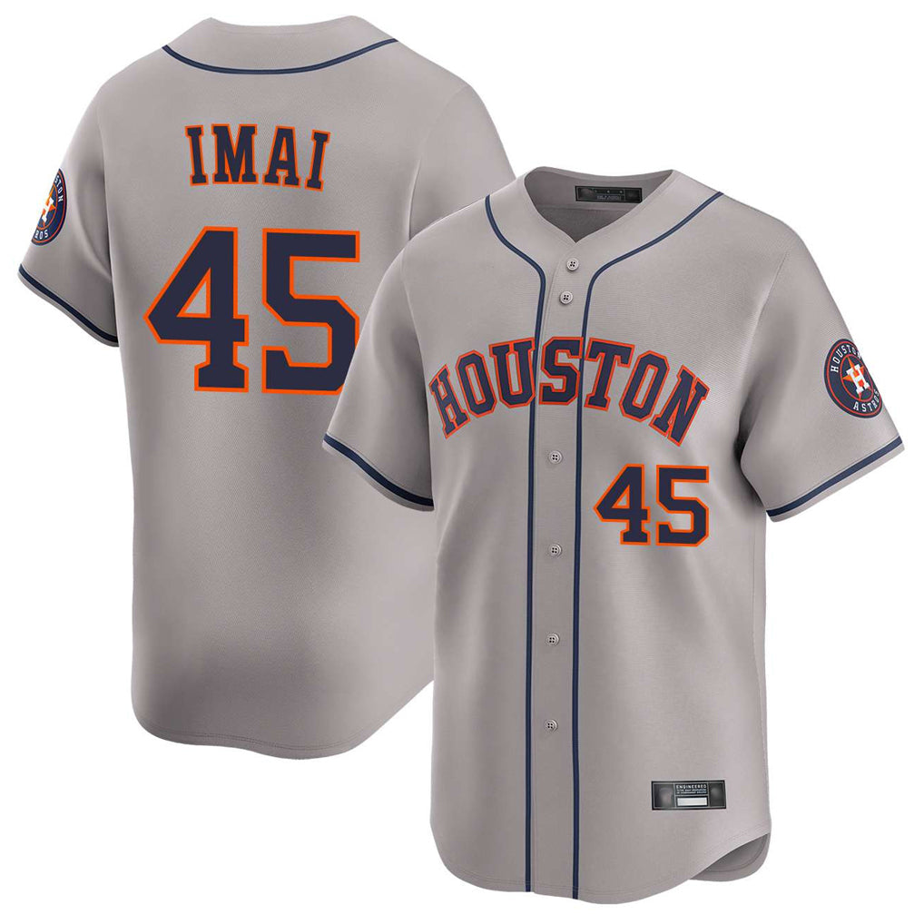 H.Astros #45 Tatsuya Imai Player Gray Home Limited Fdoa Stitched Jerseys