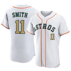 H.Astros #11 Cam Smith Player Gold Collection Limited Elite Home Fdoa Stitched Jerseys