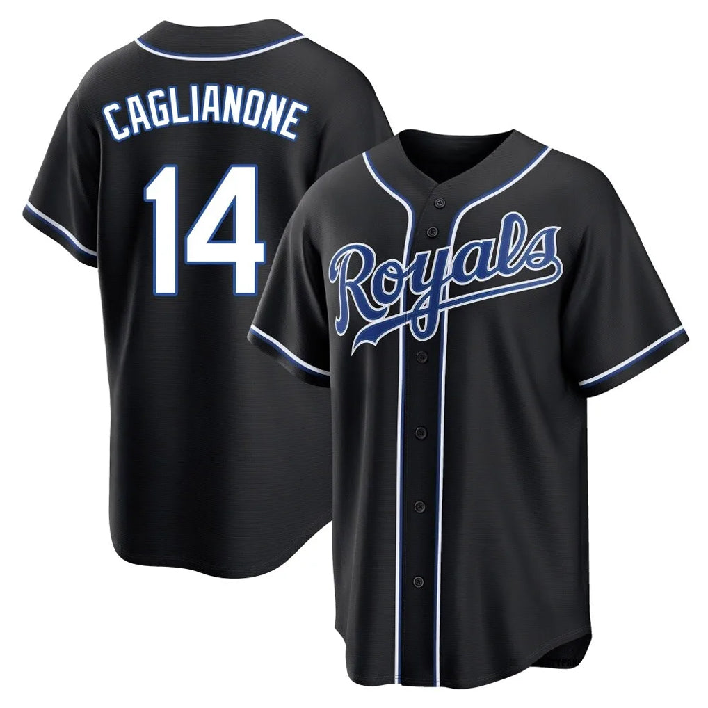 KC.Royals #14 Jac Caglianone Player Black Carbon Fashion Home Game Fdoa Stitched Jerseys