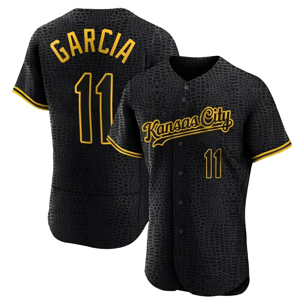 KC.Royals #11 Maikel Garcia Player Black Snake Skin City Limited Elite Fdoa Stitched Jerseys