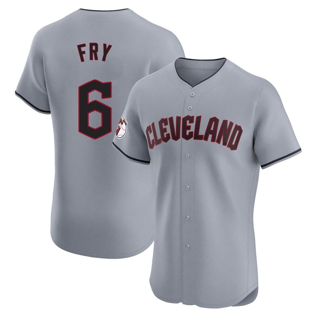 C.Guardians #6 David Fry Player Gray Road Limited Elite Home Fdoa Stitched Jerseys