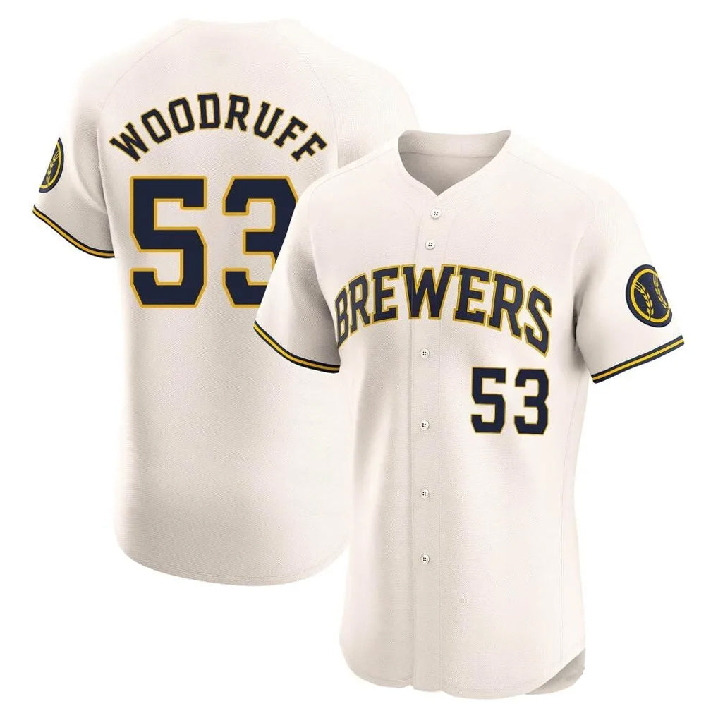 M.Brewers #53 Brandon Woodruff Player Cream Home Limited Elite Fdoa Stitched Jerseys
