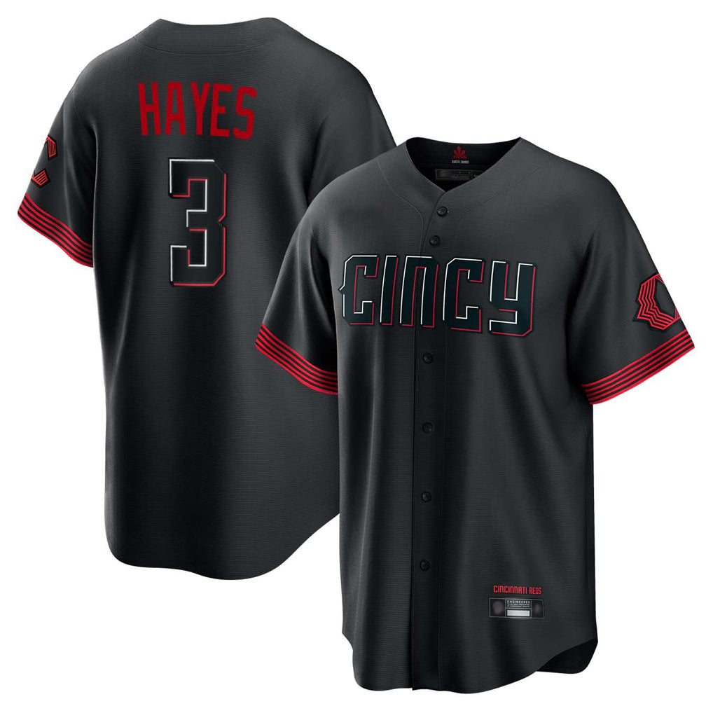 C.Reds #3 Ke'Bryan Hayes Player Black City Connect Home Game Fdoa Stitched Jerseys