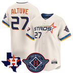 H.Astros #27 Jose Altuve Player Cream City Connect Texas Patch Vapor Premier Limited Home Fdoa Stitched Jerseys
