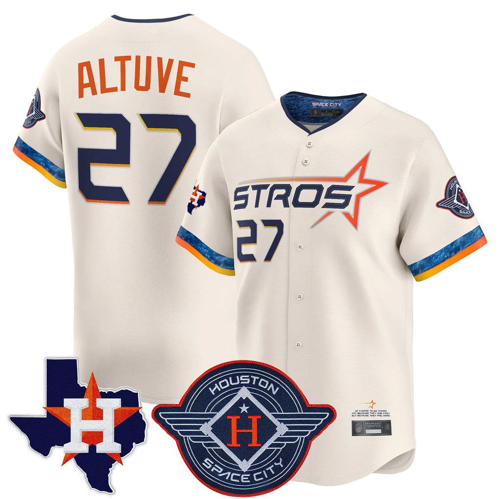 H.Astros #27 Jose Altuve Player Cream City Connect Texas Patch Vapor Premier Limited Home Fdoa Stitched Jerseys