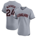 C.Guardians #24 Triston McKenzie Player Gray Road Limited Elite Home Fdoa Stitched Jerseys