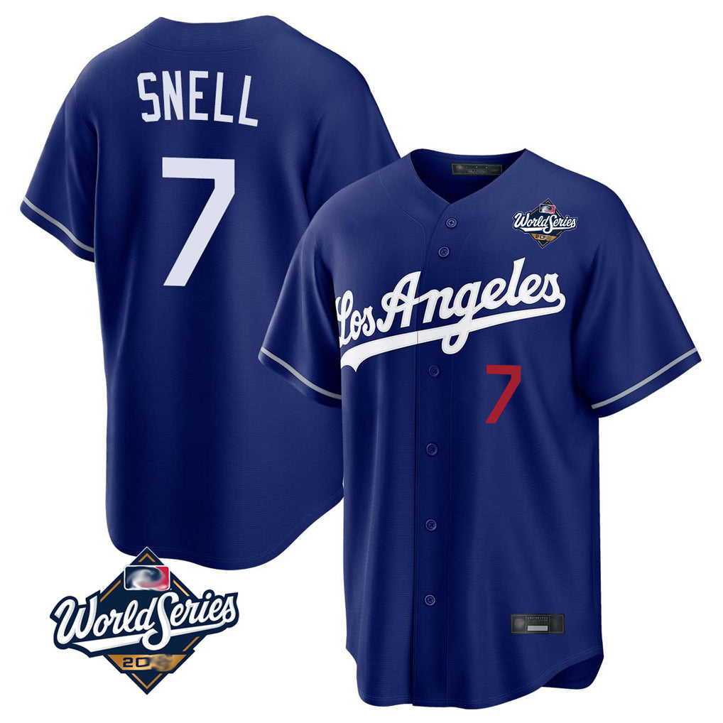 LA.Dodgers #7 Blake Snell Player Royal Game World Series Home Fdoa Stitched Jerseys