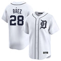 D.Tigers #28 Javier B¨¢ez Player White Home Limited Fdoa Stitched Jerseys