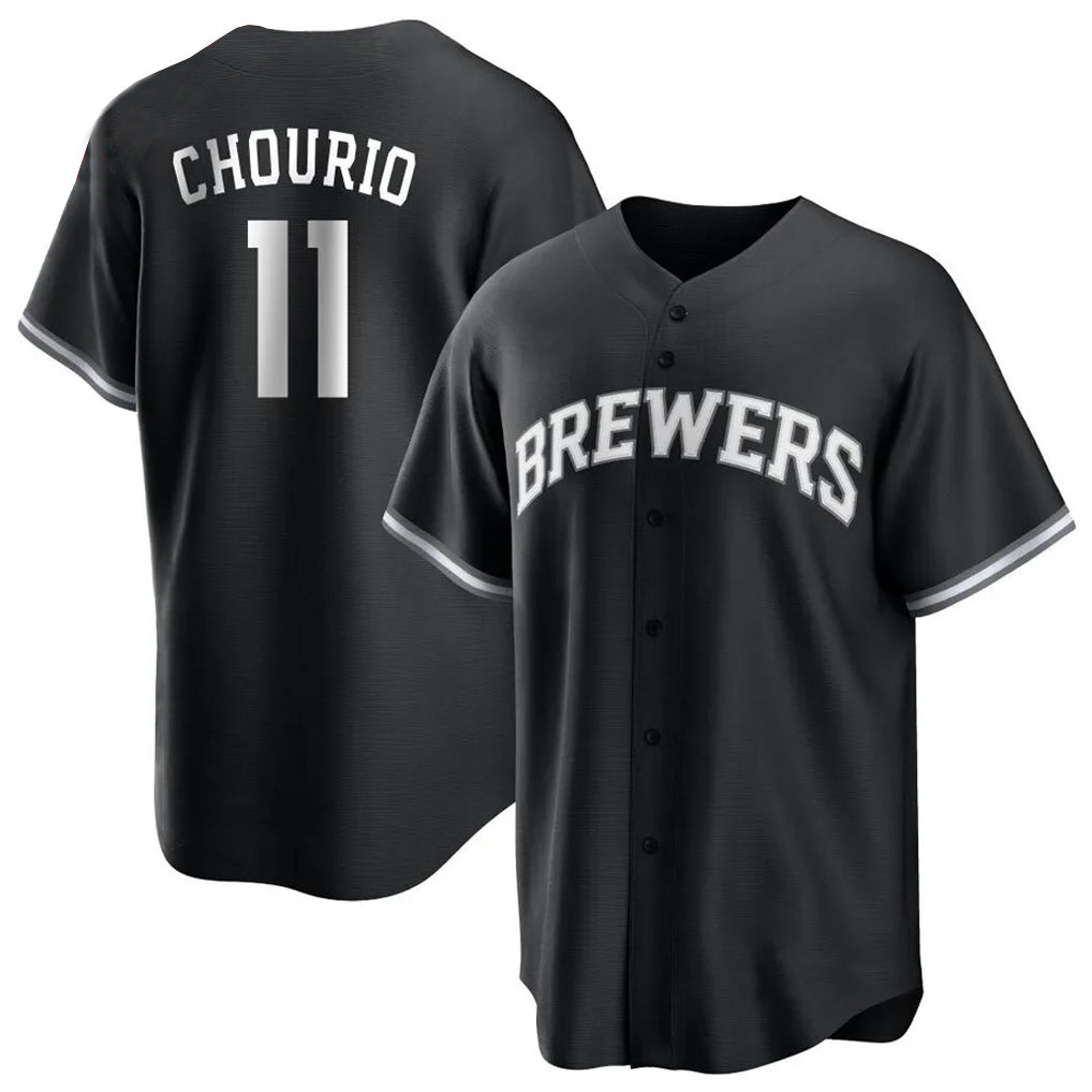 M.Brewers #11 Jackson Chourio Player Black Game Home Fdoa Stitched Jerseys