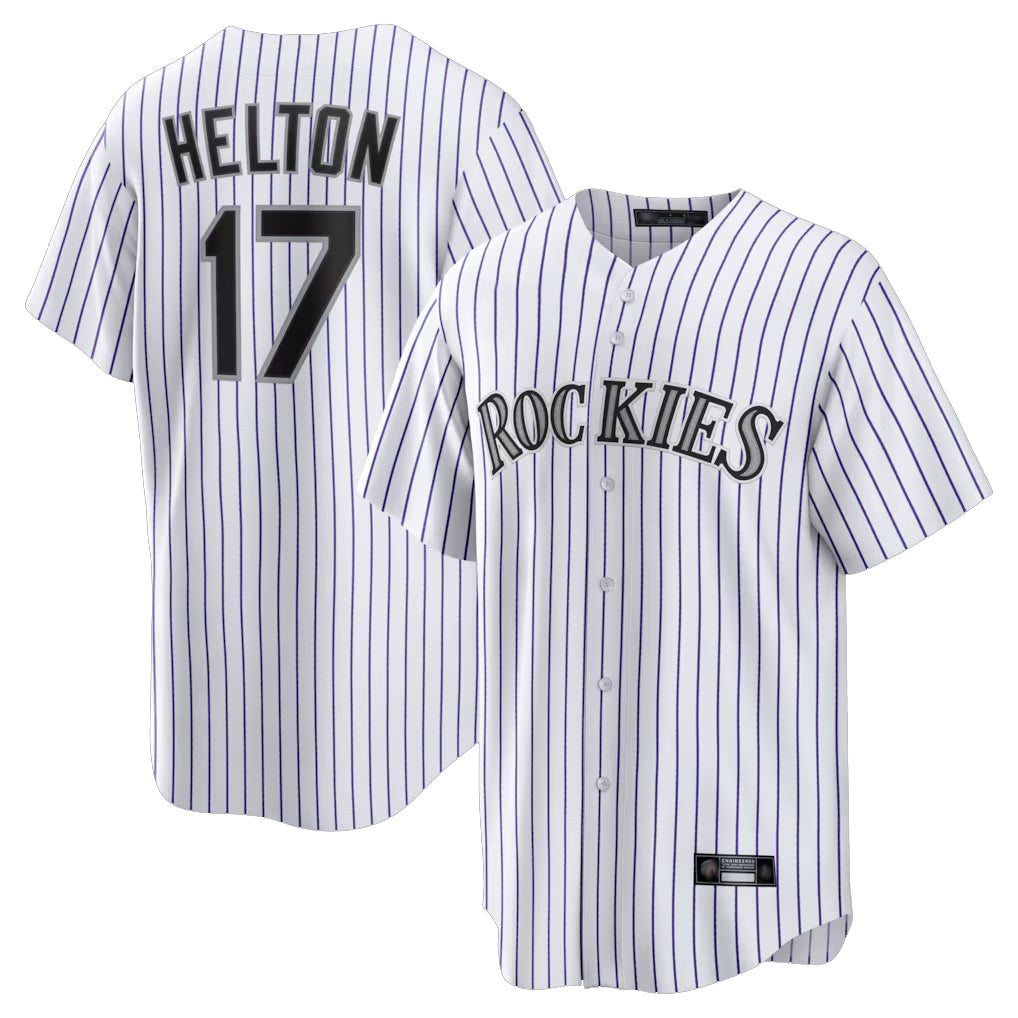 C.Rockies #17 Todd Helton Player White Game Home Fdoa Stitched Jerseys