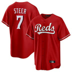 C.Reds #7 Spencer Steer Player Red Home Game Fdoa Stitched Jerseys