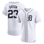D.Tigers #23 Kirk Gibson Player White Limited Elite Home Fdoa Stitched Jerseys