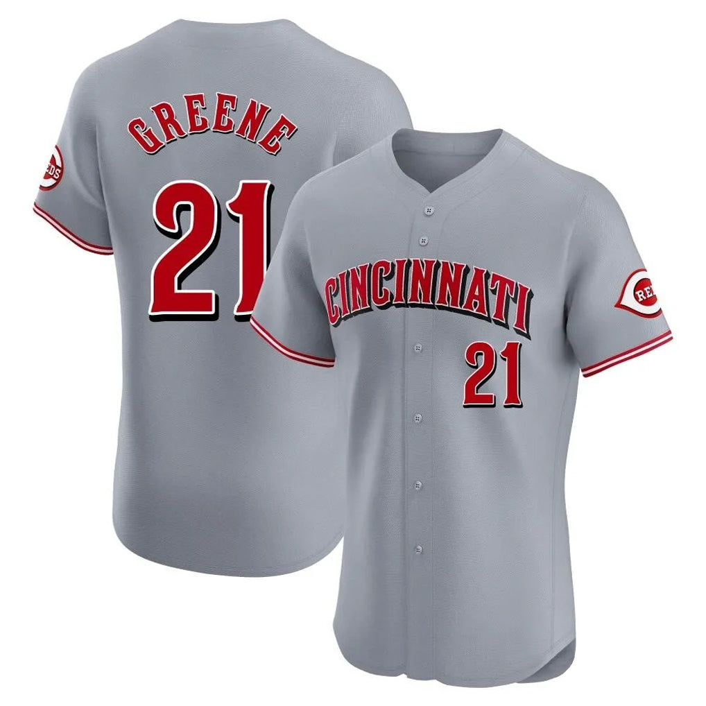 C.Reds #21 Hunter Greene Player Gray Limited Elite Home Fdoa Stitched Jerseys