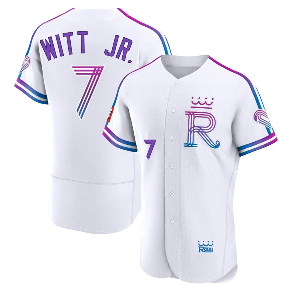 KC.Royals #7 Bobby Witt Jr. Player White 2026 City Connect Limited Elite Home Fdoa Stitched Jerseys