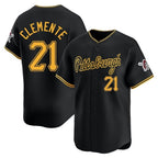 P.Pirates #21 Roberto Clemente Player Black Alt Home Limited Fdoa Stitched Jerseys