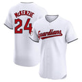 C.Guardians #24 Triston McKenzie Player White Limited Elite Home Fdoa Stitched Jerseys