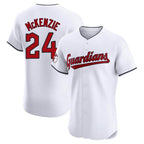 C.Guardians #24 Triston McKenzie Player White Limited Elite Home Fdoa Stitched Jerseys