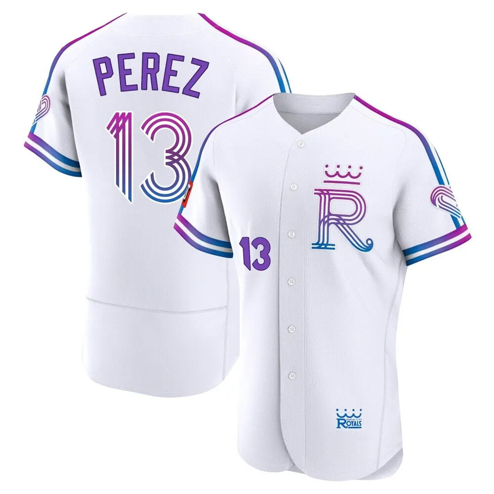 KC.Royals #13 Salvador Perez Player White 2026 City Connect Limited Elite Home Fdoa Stitched Jerseys