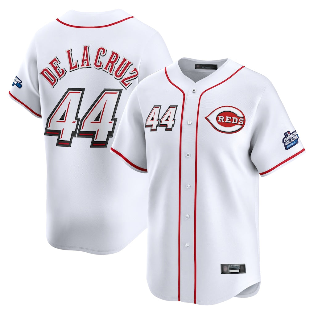 C.Reds #44 Elly De La Cruz Player White Speedway Classic Home Limited Fdoa Stitched Jerseys