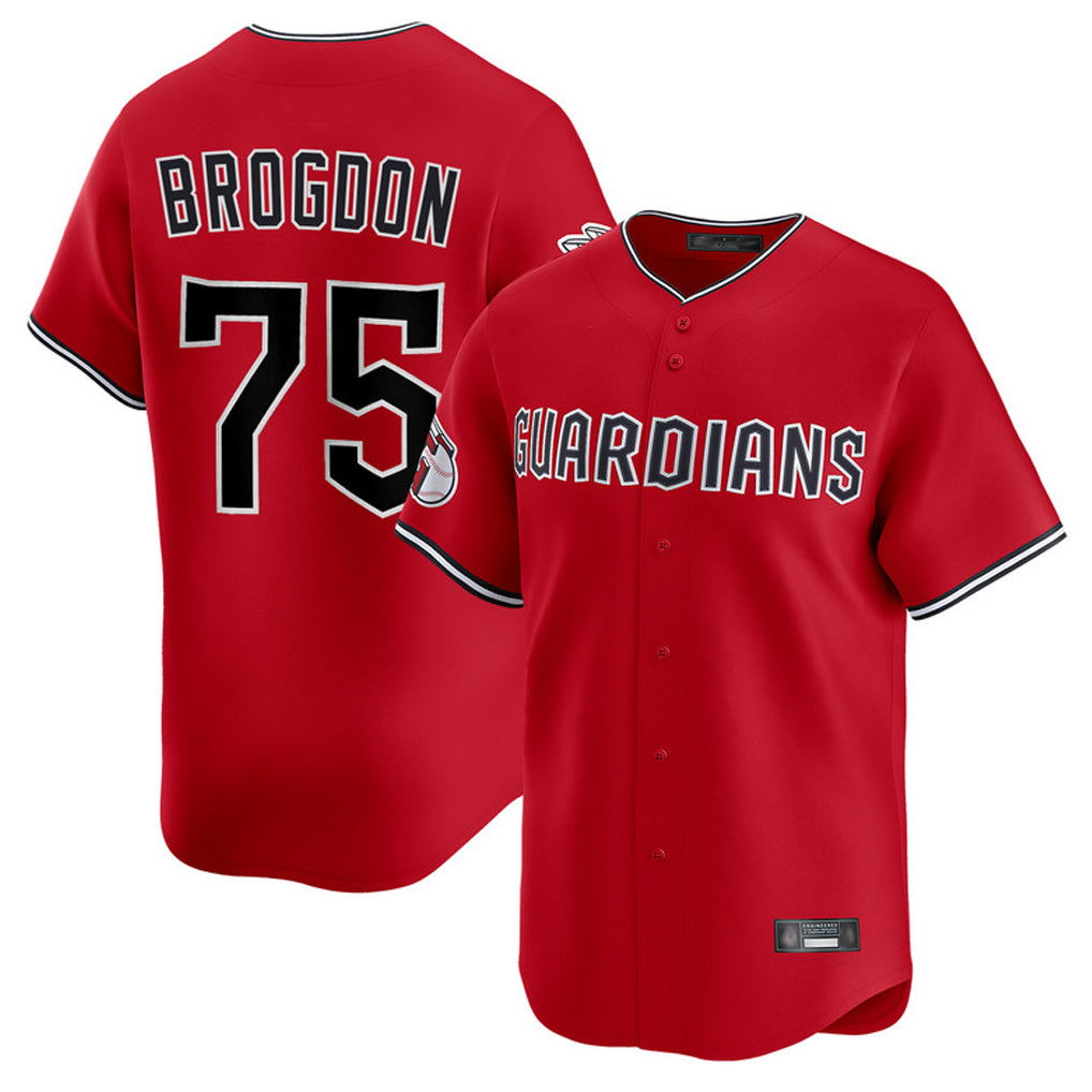 C.Guardians #75 Connor Brogdon Player Red Limited Home Fdoa Stitched Jerseys