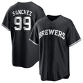 M.Brewers #99 Gary Sanchez Player Black Game Home Fdoa Stitched Jerseys