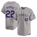 C.Rockies #22 Mickey Moniak Player Gray Limited Home Fdoa Stitched Jerseys