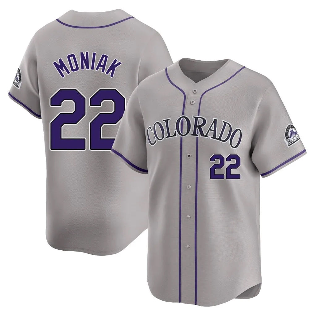 C.Rockies #22 Mickey Moniak Player Gray Limited Home Fdoa Stitched Jerseys