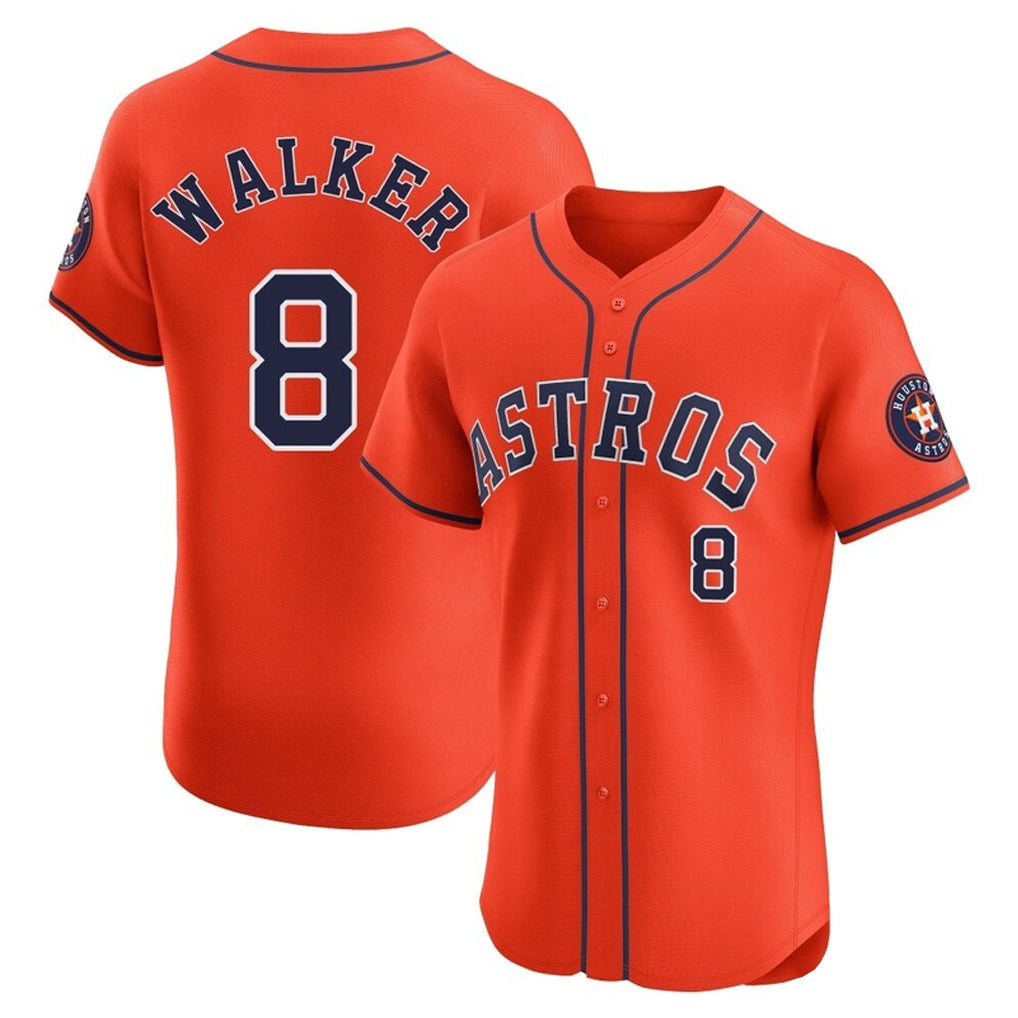 H.Astros #8 Christian Walker Player Orange Home Limited Elite Fdoa Stitched Jerseys