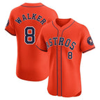 H.Astros #8 Christian Walker Player Orange Home Limited Elite Fdoa Stitched Jerseys