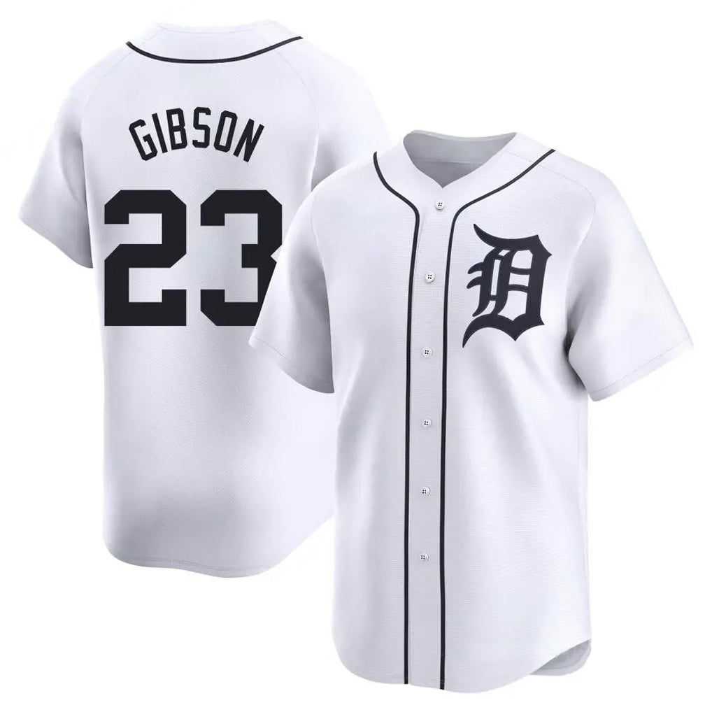D.Tigers #23 Kirk Gibson Player White Home Limited Fdoa Stitched Jerseys