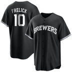M.Brewers #10 Sal Frelick Player Black Game Home Fdoa Stitched Jerseys