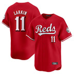 C.Reds #11 Barry Larkin Player Red Home Limited Fdoa Stitched Jerseys