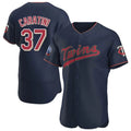 M.Twins #37 Victor Caratini Player Navy 60th Home Limited Elite Fdoa Stitched Jerseys