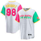 S.Diego Padres #98 Randy Vasquez Player White City Connect Home Game Fdoa Stitched Jerseys