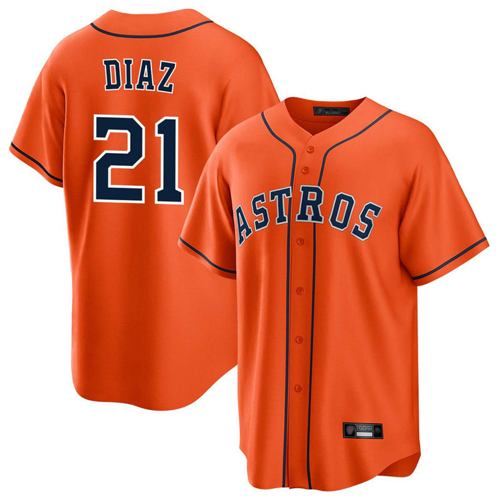 H.Astros #21 Yainer Diaz Player Orange Home Game Fdoa Stitched Jerseys