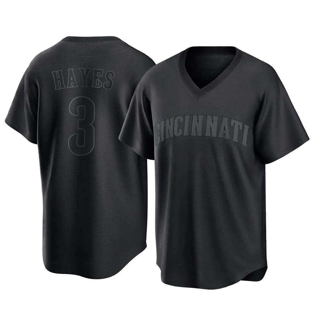 C.Reds #3 Ke'Bryan Hayes Player Black T-shirt Game Home Fdoa Stitched Jerseys