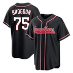 C.Guardians #75 Connor Brogdon Player Black Fashion Out Home Game Fdoa Stitched Jerseys