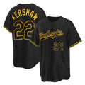LA.Dodgers #22 Clayton Kershaw Player Black Snake Skin City Game Home Fdoa Stitched Jerseys
