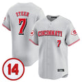 C.Reds #7 Spencer Steer Player Gray Vapor Premier Limited Home Fdoa Stitched Jerseys