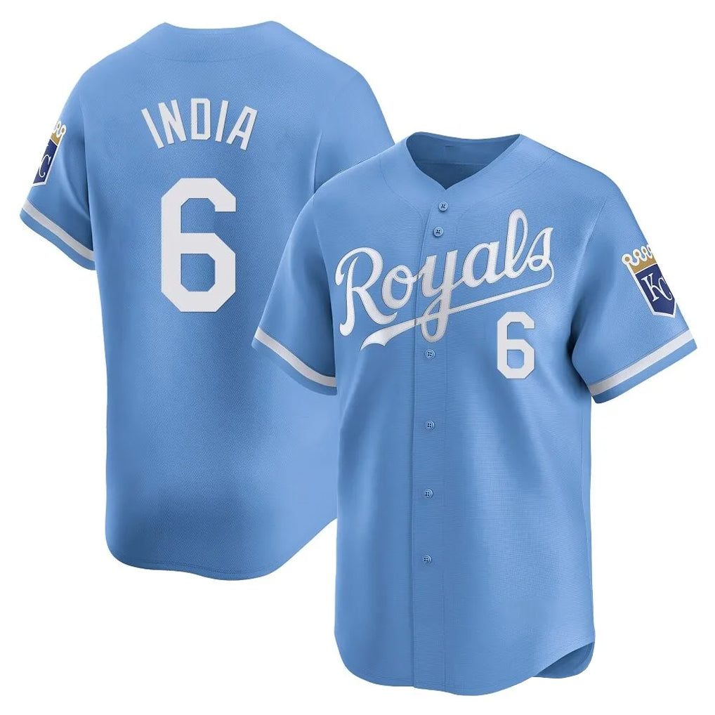 KC.Royals #6 Jonathan India Player Light Blue Alt Limited Home Fdoa Stitched Jerseys